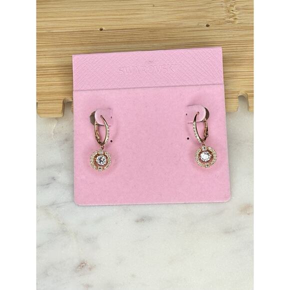 Swarovski Crystal Gold Tone Drop Earrings Elegant Stunning Chic Glitzy Fashion - Picture 8 of 12